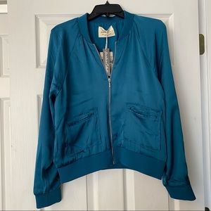 Beautiful blue bomber jacket for women